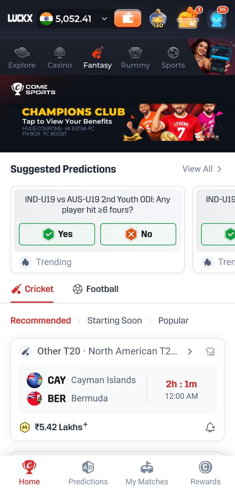 LuckX Game fantasy sports app with cricket predictions and match contests